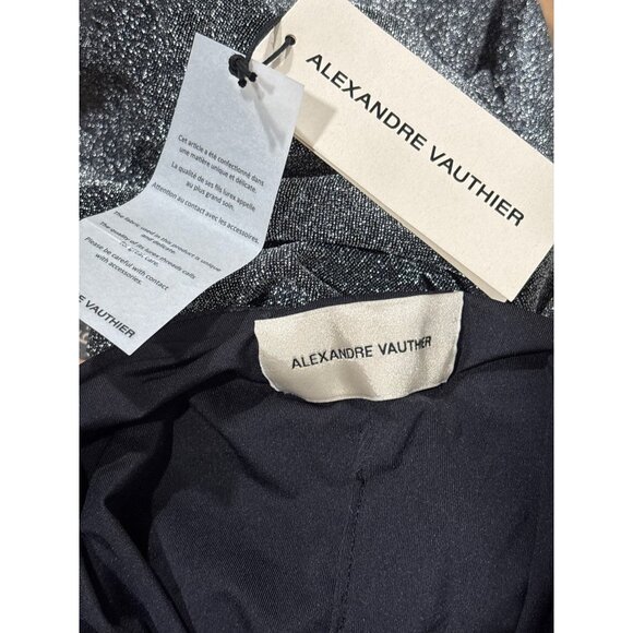 Alexandre Vauthier Halter Top in Silver 34 New Womens Metallic Jersey - Picture 8 of 9